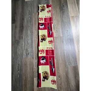 FSU Scarf Unisex Red Gold Florida State Seminoles Fleece Logo Print 60 Inch